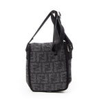 Shoulder Bag Mini FF Flap Crossbody Dark Grey Zucca Wool Canvas