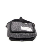 Shoulder Bag Mini FF Flap Crossbody Dark Grey Zucca Wool Canvas