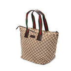 Shoulder Bag Large Web Shopping Tote Beige Monogrammed Canvas