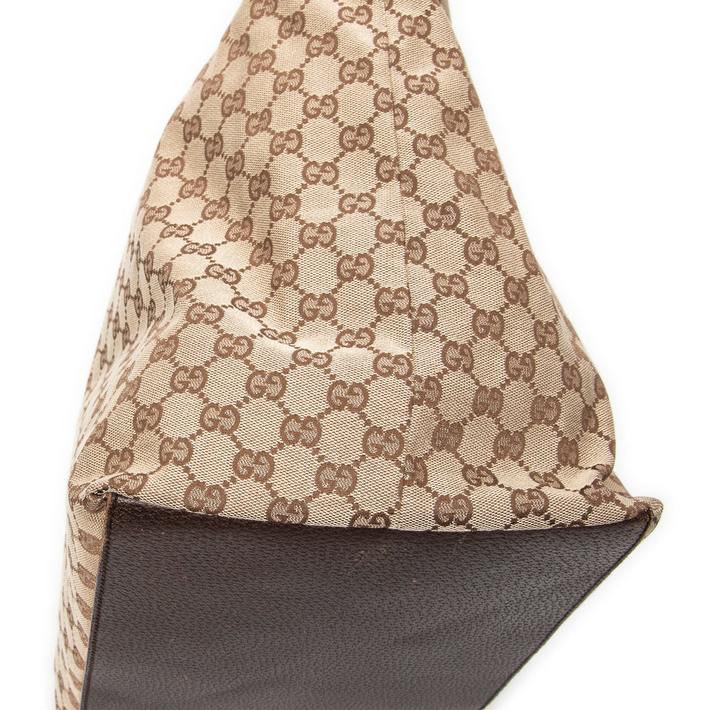 Shoulder Bag Large Web Shopping Tote Beige Monogrammed Canvas