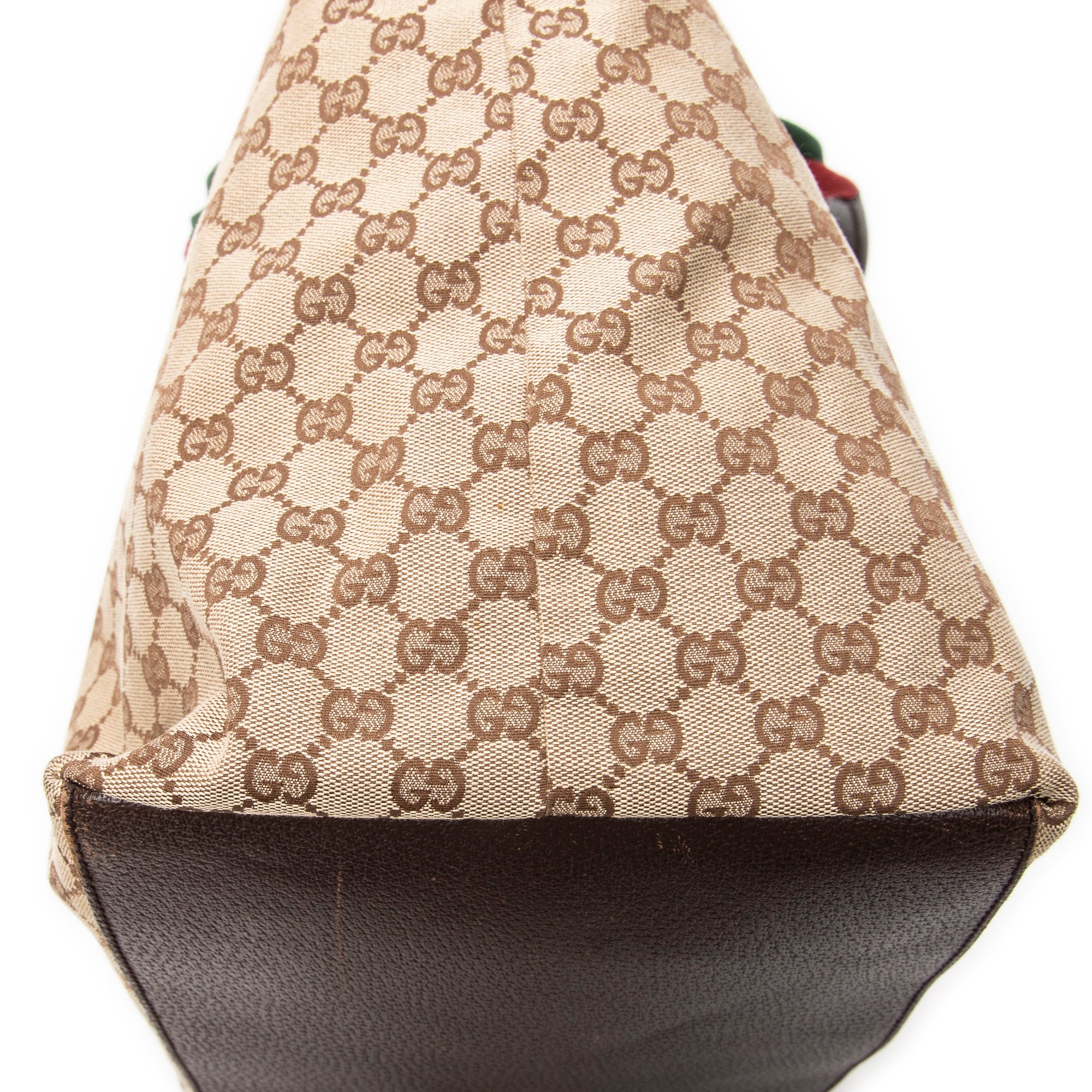 Shoulder Bag Large Web Shopping Tote Beige Monogrammed Canvas