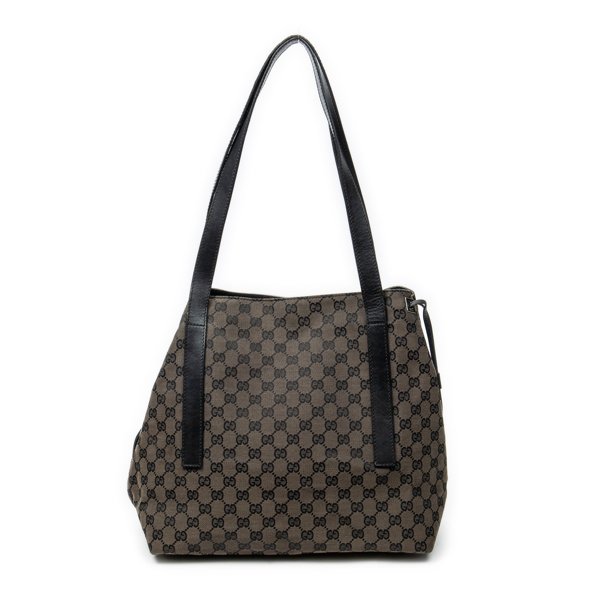 Shoulder Bag Drawstring Tote Brown Monogrammed Canvas
