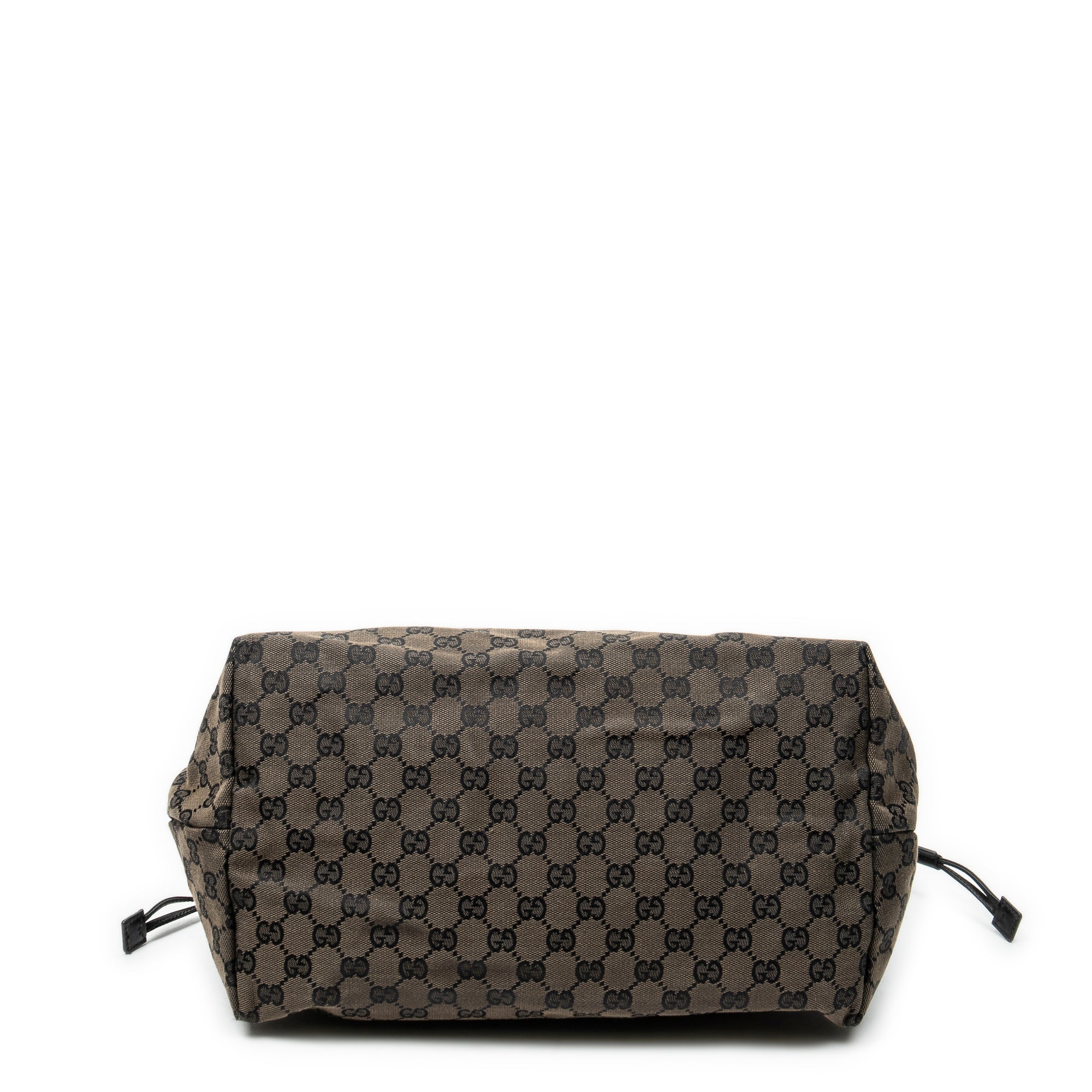 Shoulder Bag Drawstring Tote Brown Monogrammed Canvas