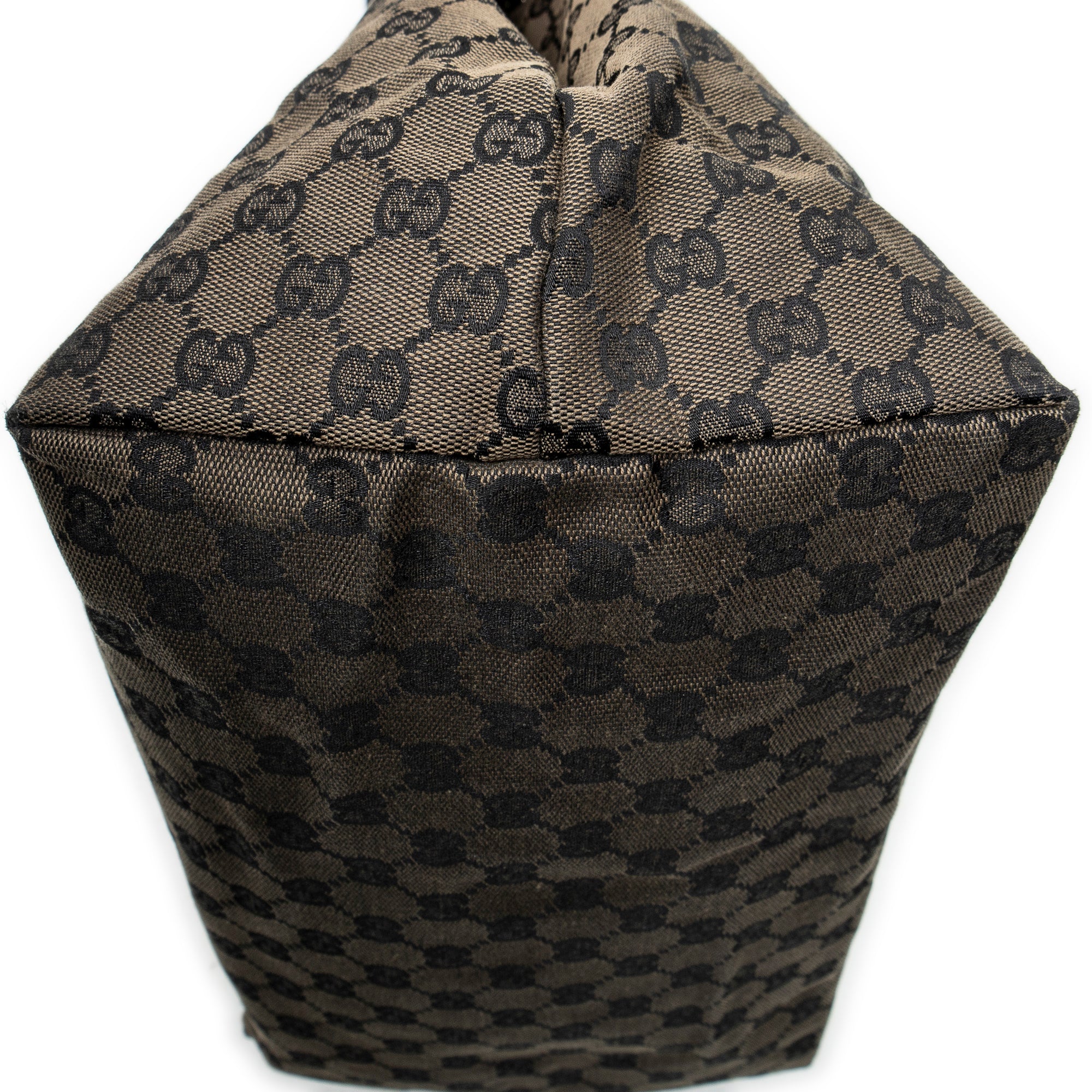 Shoulder Bag Drawstring Tote Brown Monogrammed Canvas