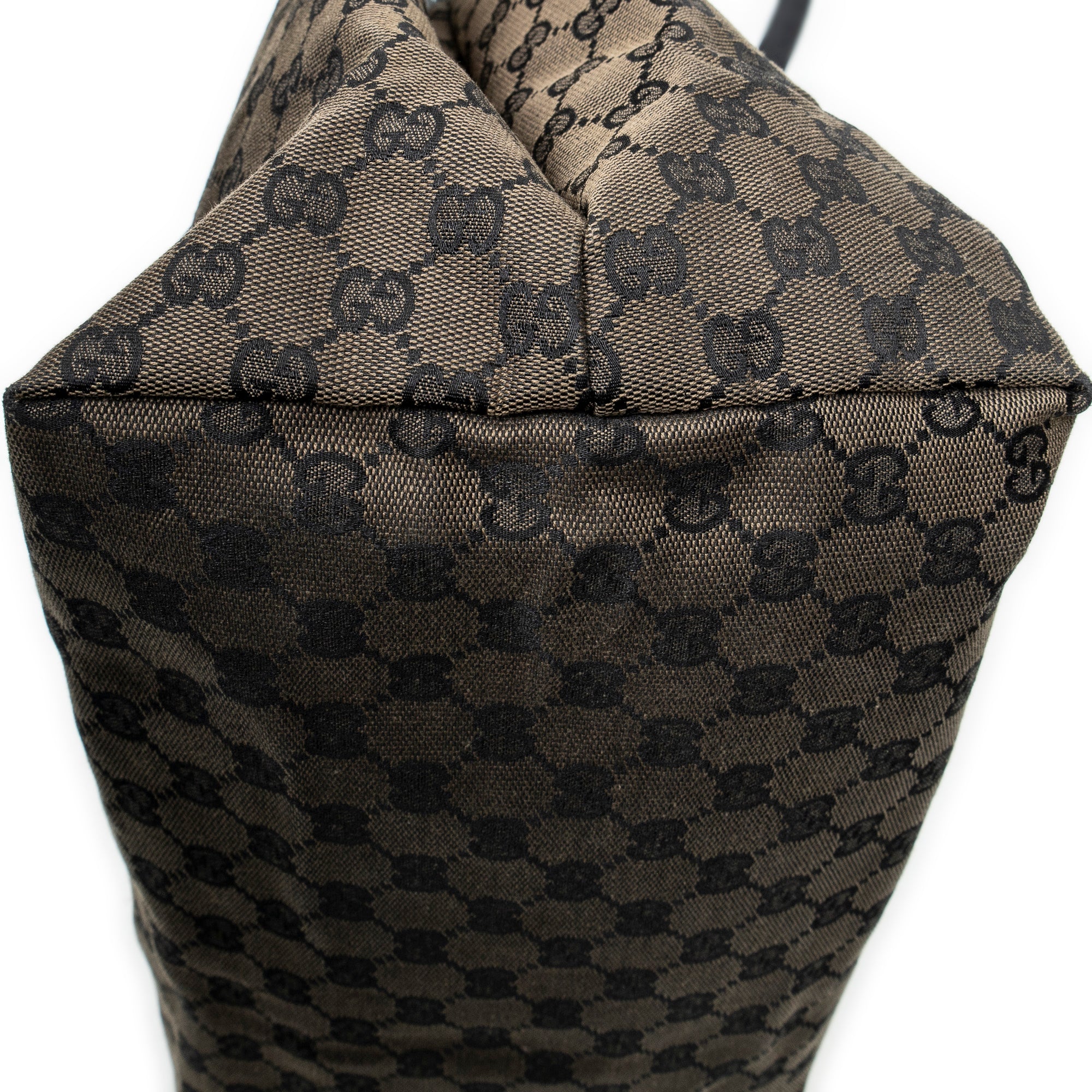 Shoulder Bag Drawstring Tote Brown Monogrammed Canvas
