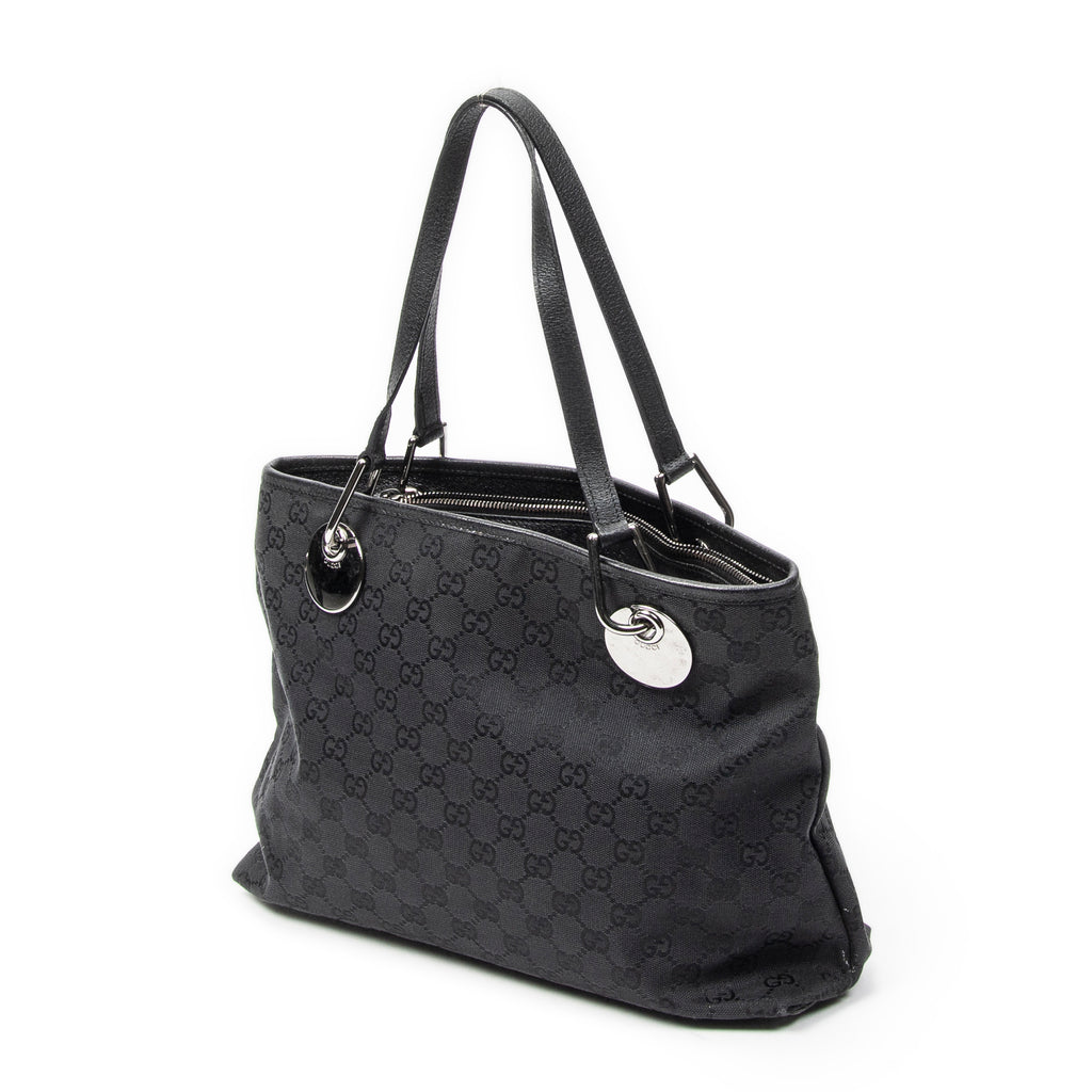 Shoulder Bag Small Eclipse Tote Black Monogrammed Canvas