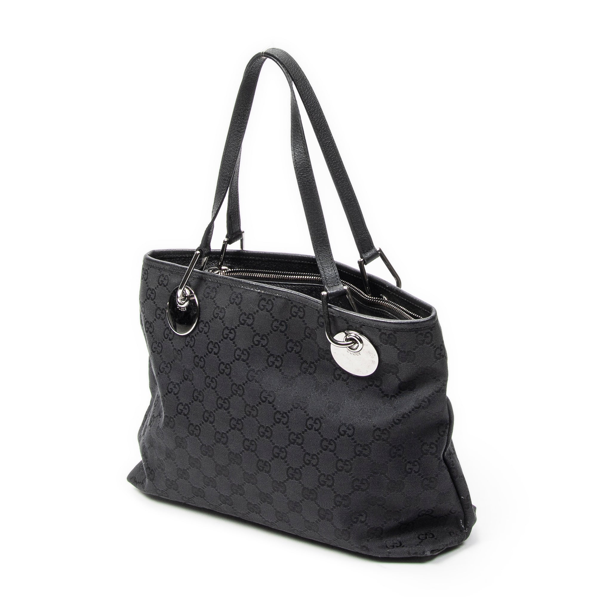 Shoulder Bag Small Eclipse Tote Black Monogrammed Canvas
