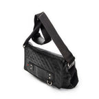 Shoulder Bag Web Rubber Medium Messenger Black Guccissima Leather