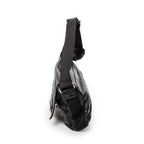 Shoulder Bag Web Rubber Medium Messenger Black Guccissima Leather