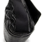 Shoulder Bag Web Rubber Medium Messenger Black Guccissima Leather