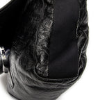 Shoulder Bag Web Rubber Medium Messenger Black Guccissima Leather