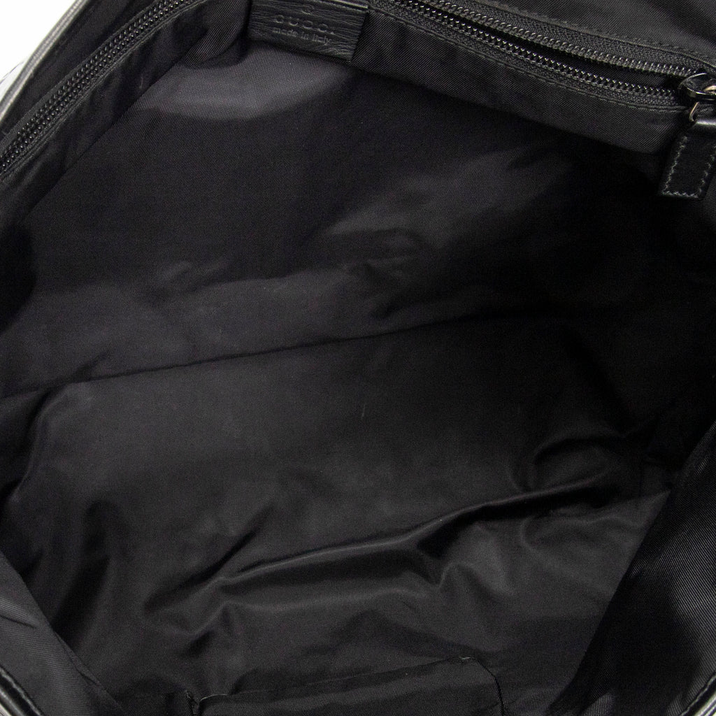 Shoulder Bag Web Rubber Medium Messenger Black Guccissima Leather