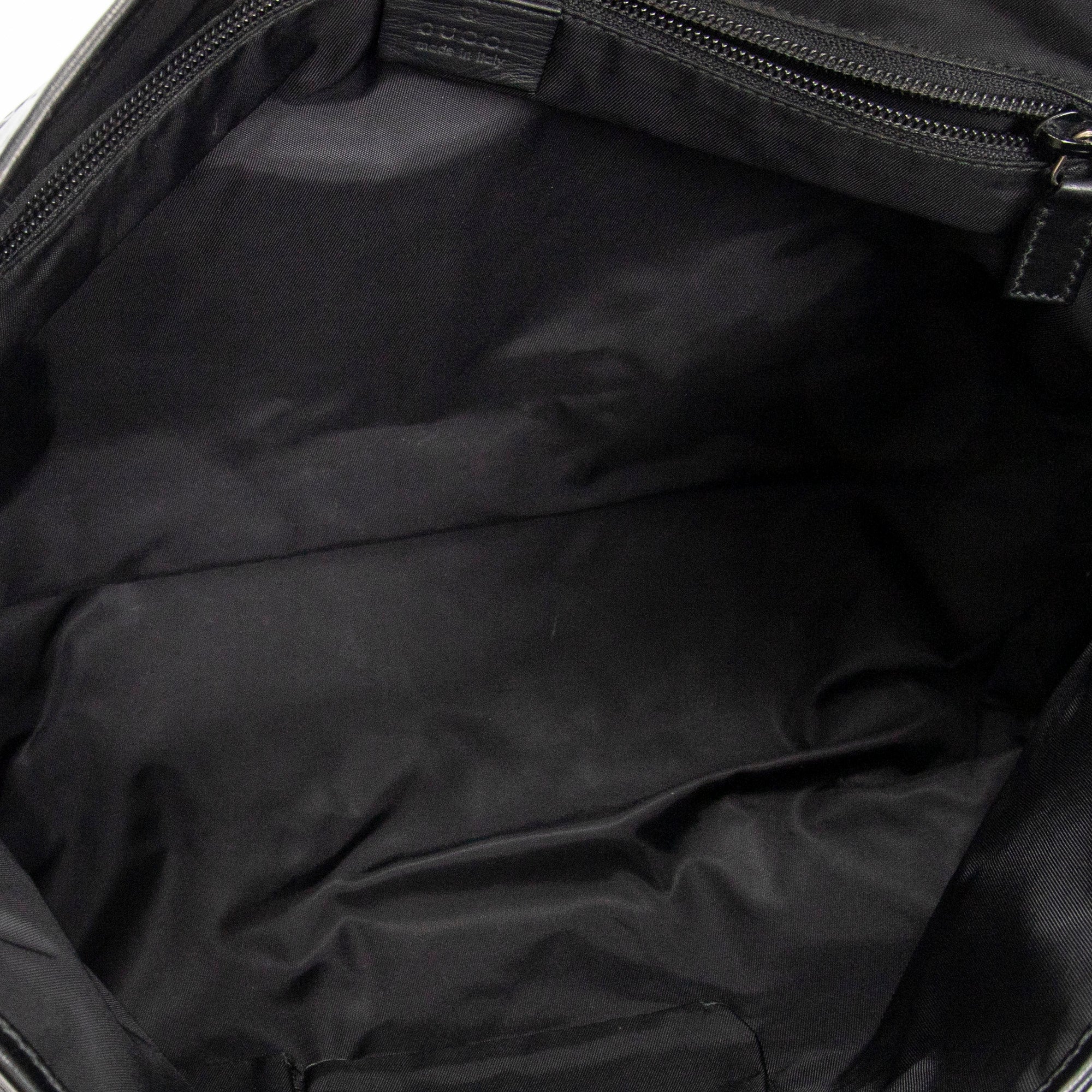 Shoulder Bag Web Rubber Medium Messenger Black Guccissima Leather