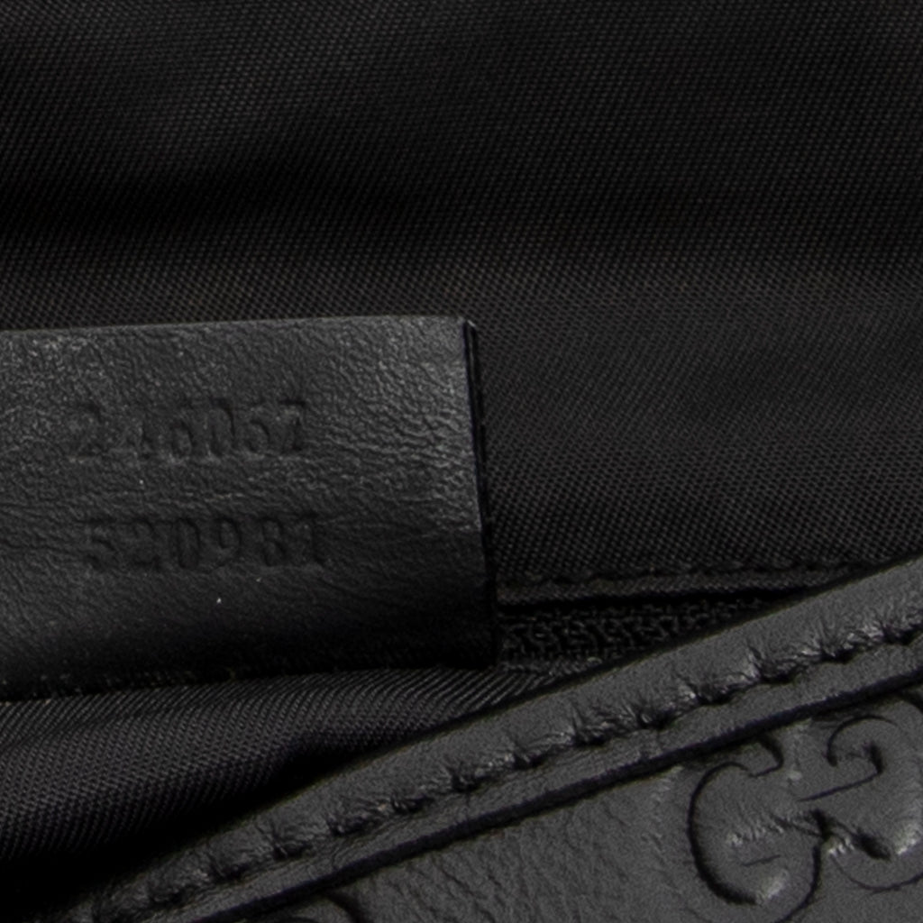 Shoulder Bag Web Rubber Medium Messenger Black Guccissima Leather