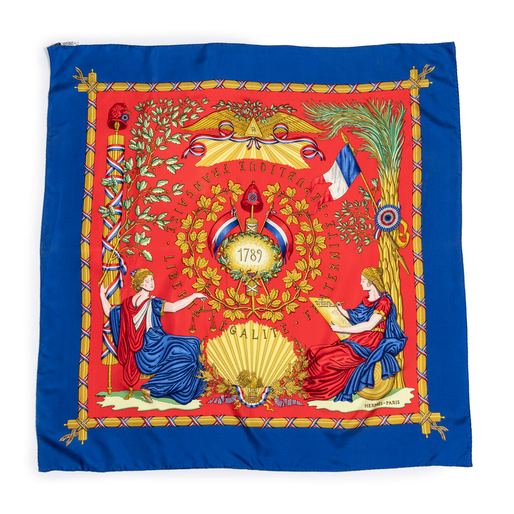 Hermès - Carré - Bleu/Rouge/Or