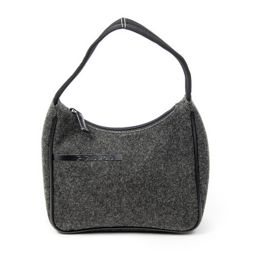Bolso de hombro deportivo Hobo Bag lona de lana gris