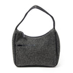 Bolso de hombro deportivo Hobo Bag lona de lana gris