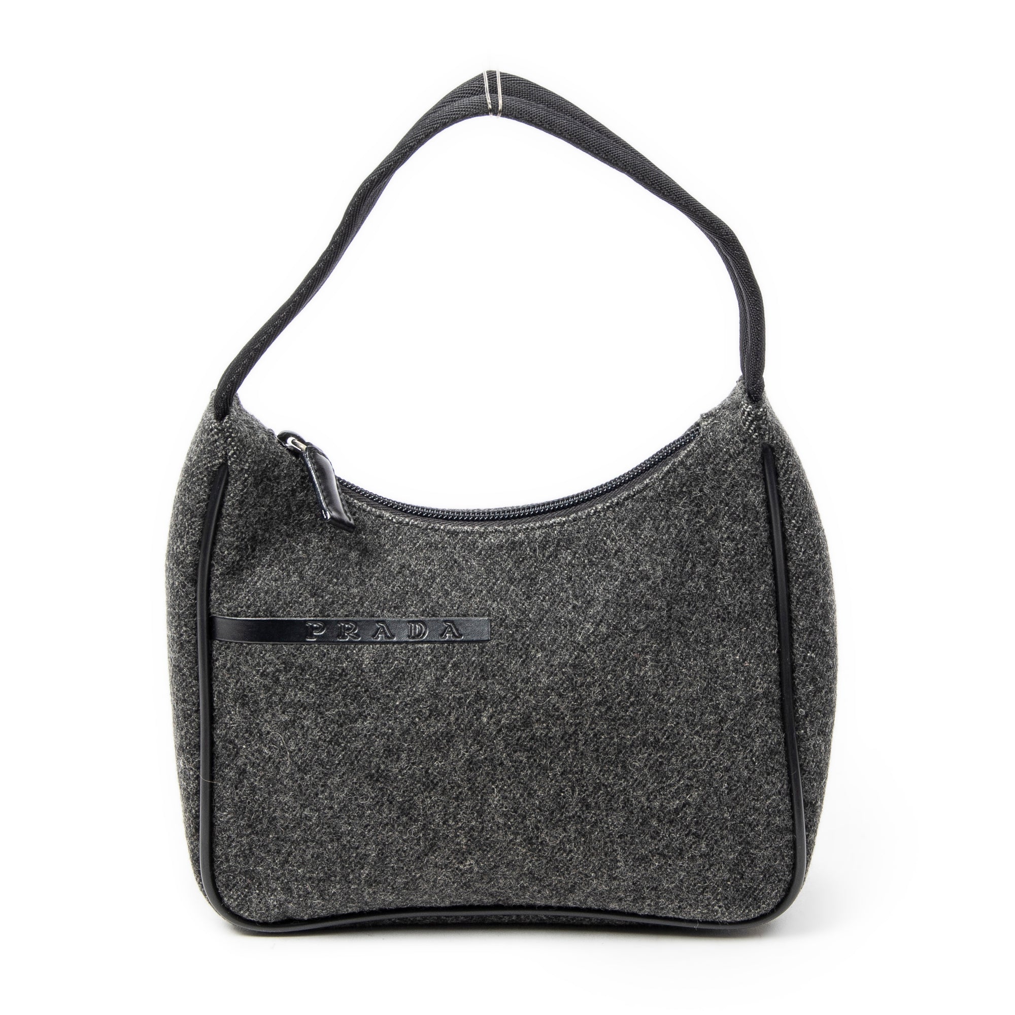 Bolso de hombro deportivo Hobo Bag lona de lana gris