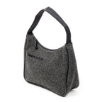 Bolso de hombro deportivo Hobo Bag lona de lana gris