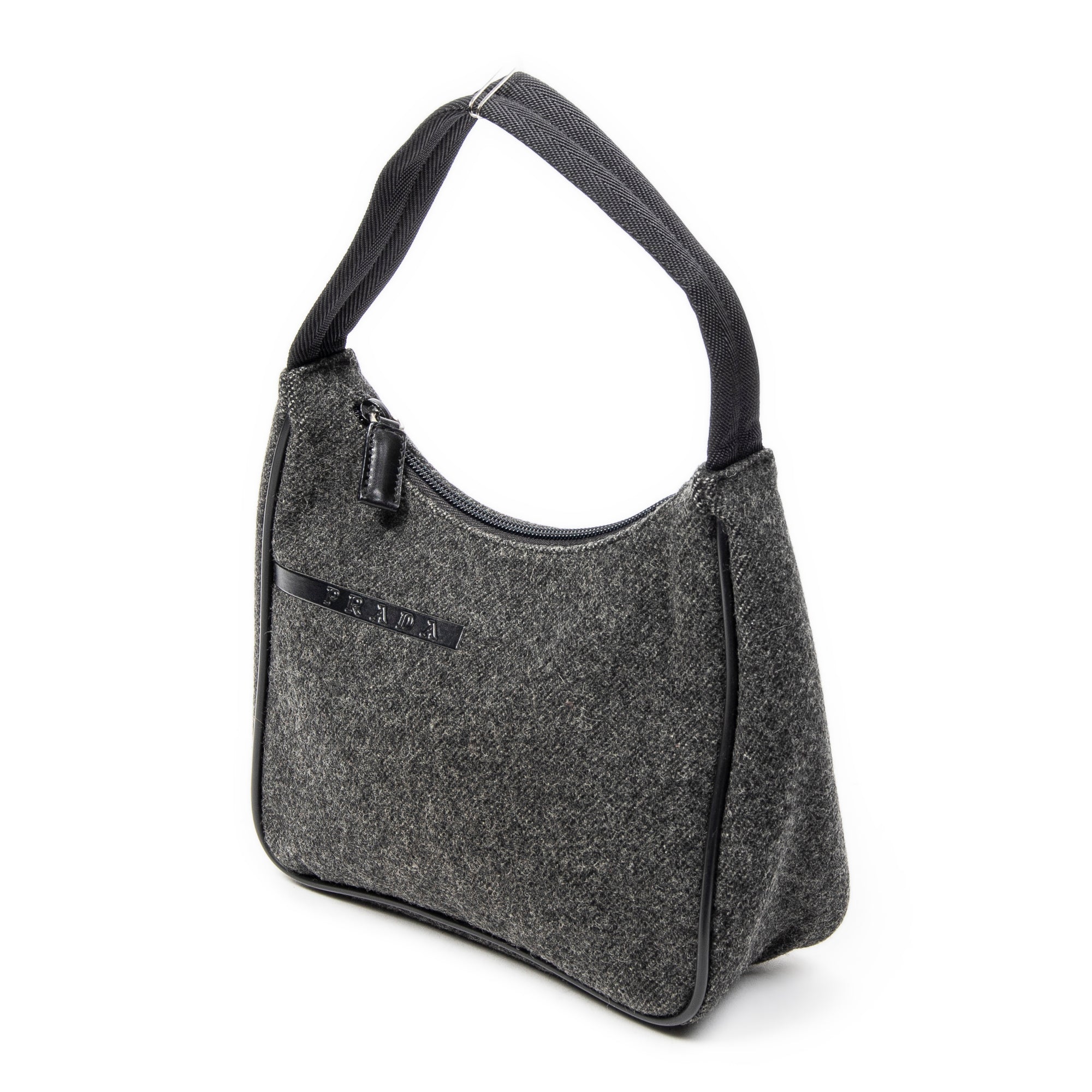 Bolso de hombro deportivo Hobo Bag lona de lana gris