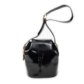 Backpack Logo Charm Drawstring Backpack Black Smooth Leather