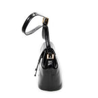 Backpack Logo Charm Drawstring Backpack Black Smooth Leather