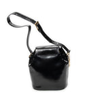 Backpack Logo Charm Drawstring Backpack Black Smooth Leather