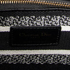 Shoulder Bag Medium Lady D-Lite Black Embroidered Canvas