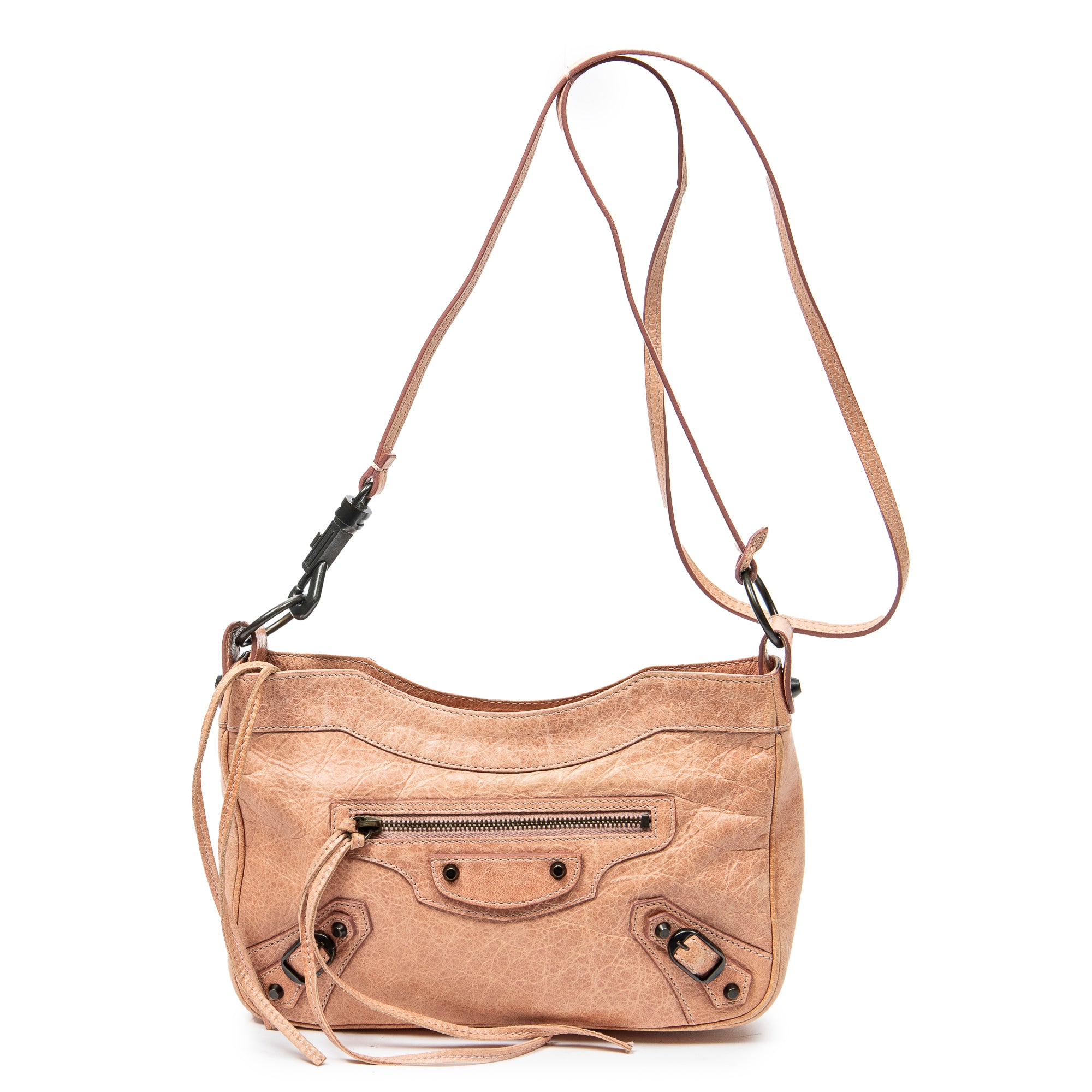 Shoulder Bag Classic Hip Crossbody Peach Distressed Calfskin Leather