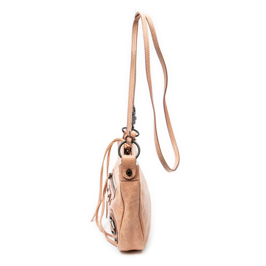 Shoulder Bag Classic Hip Crossbody Peach Distressed Calfskin Leather