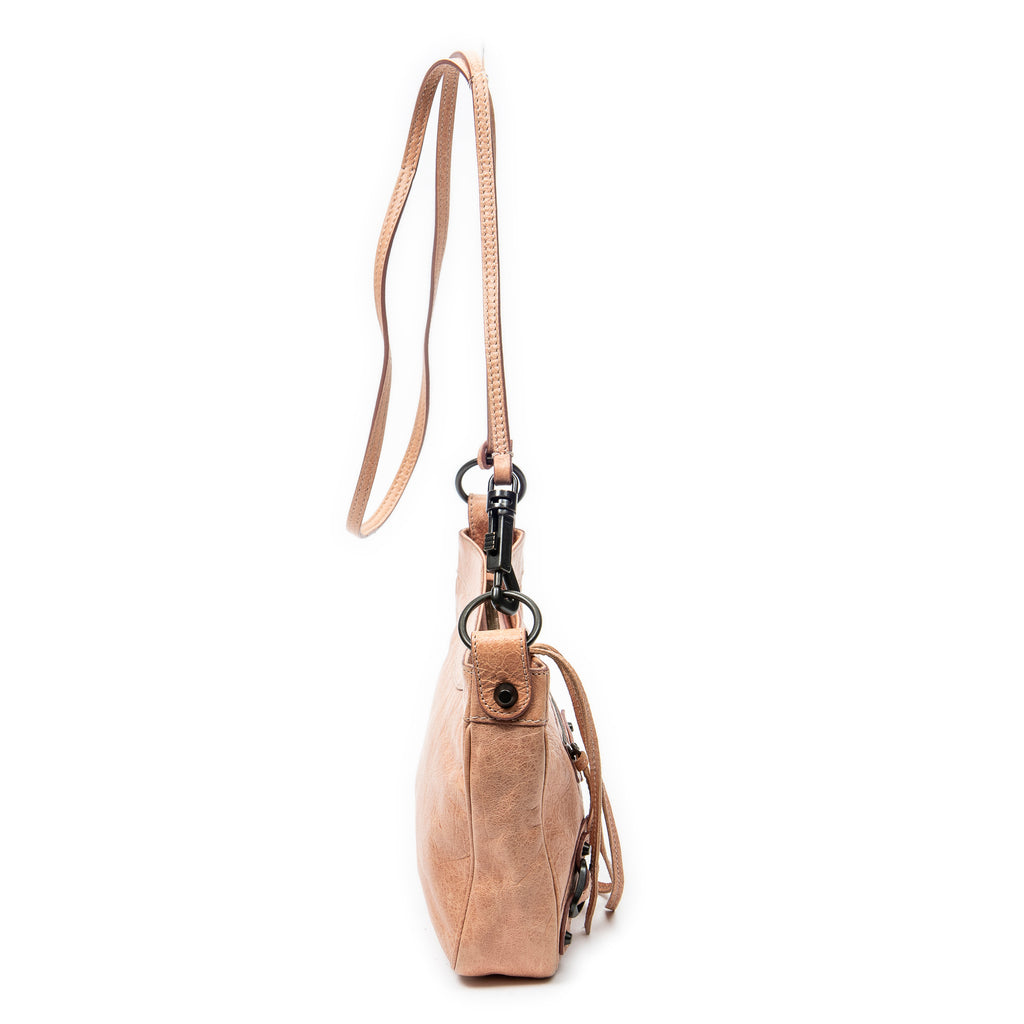Shoulder Bag Classic Hip Crossbody Peach Distressed Calfskin Leather