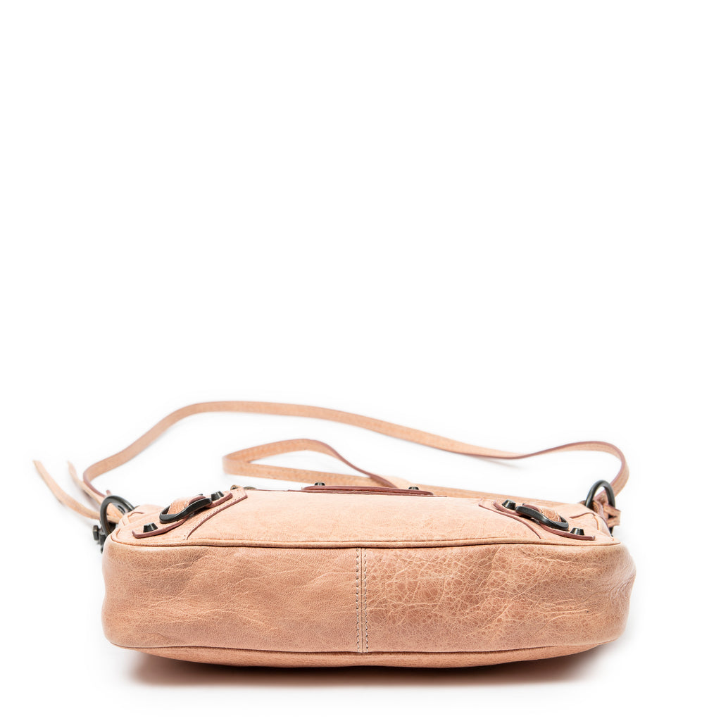 Shoulder Bag Classic Hip Crossbody Peach Distressed Calfskin Leather
