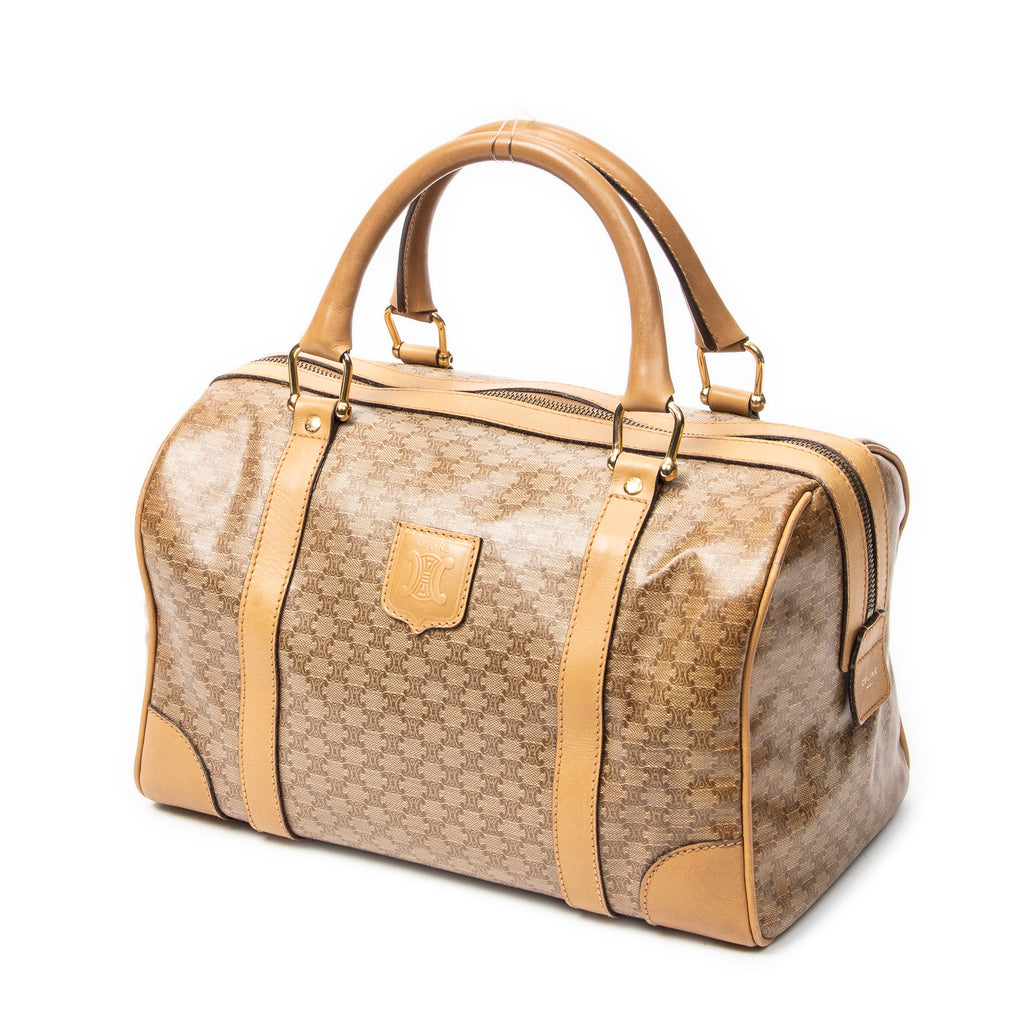 Handbag Vintage Small Boston Beige Macadam Coated Canvas