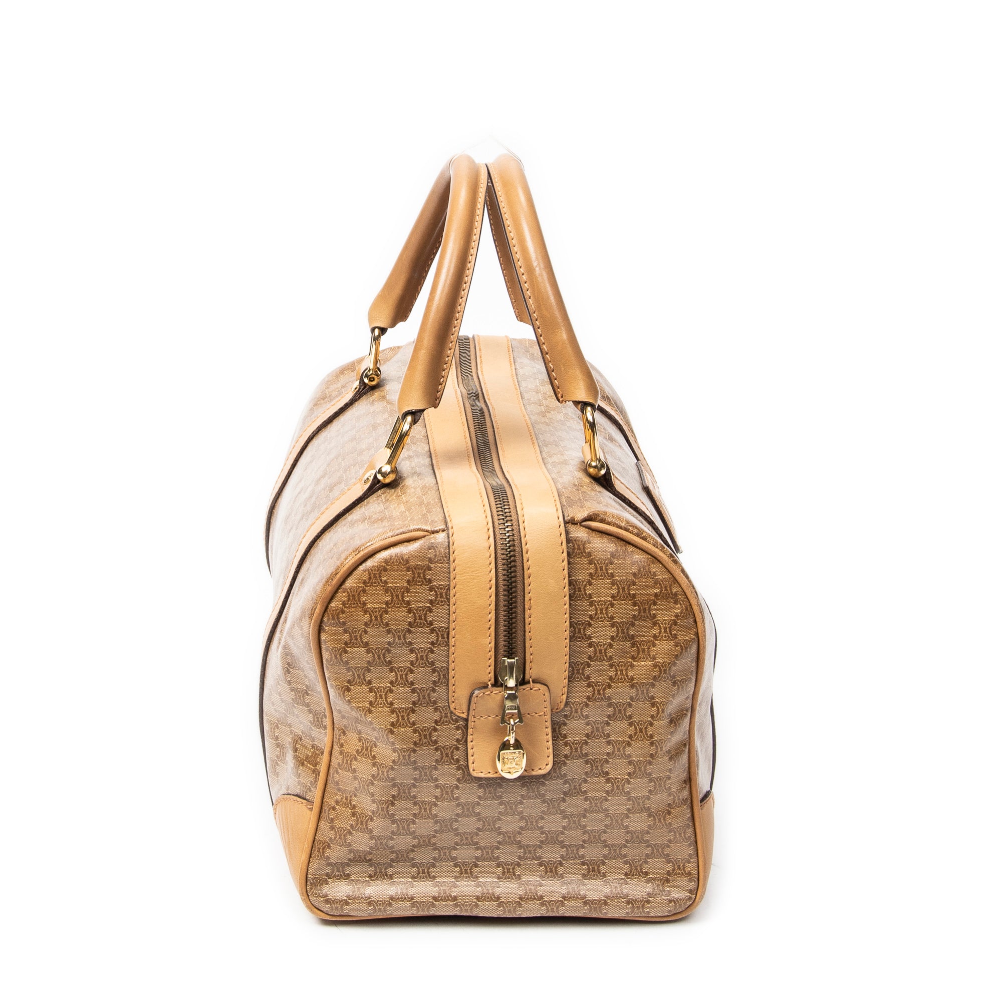 Handbag Vintage Small Boston Beige Macadam Coated Canvas