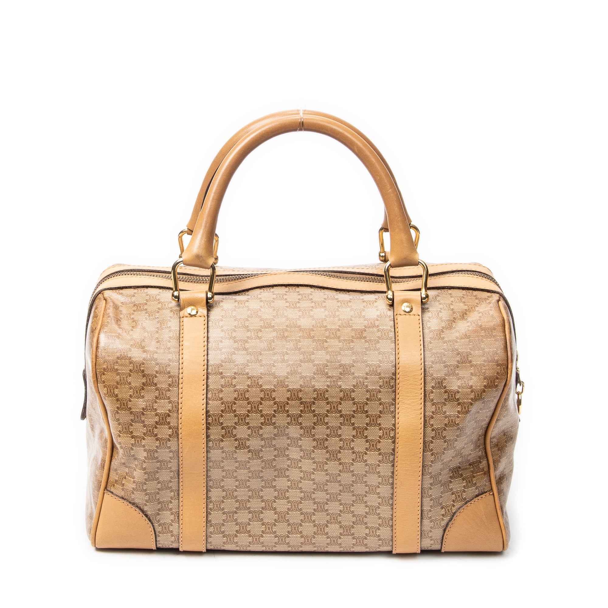 Handbag Vintage Small Boston Beige Macadam Coated Canvas