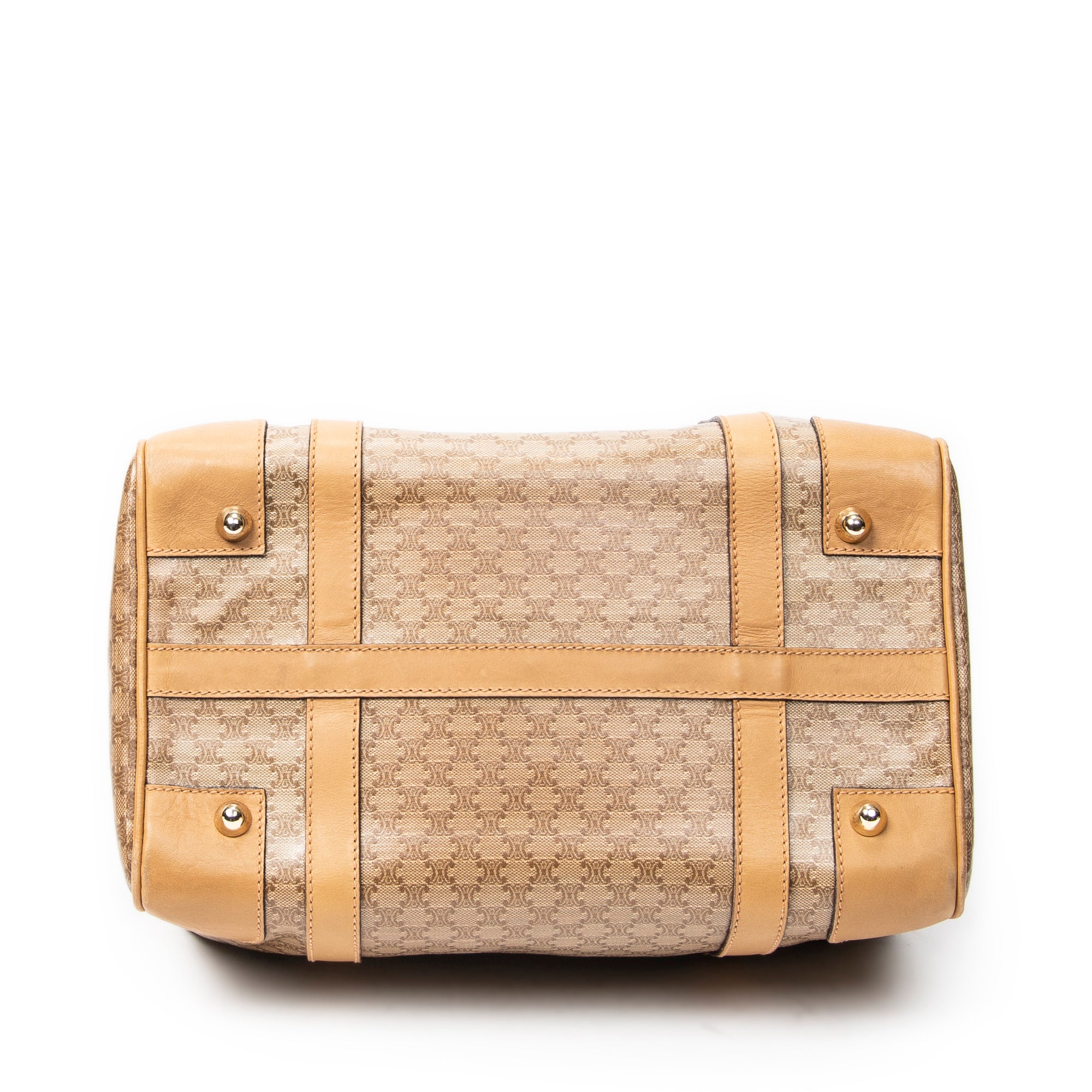 Handbag Vintage Small Boston Beige Macadam Coated Canvas