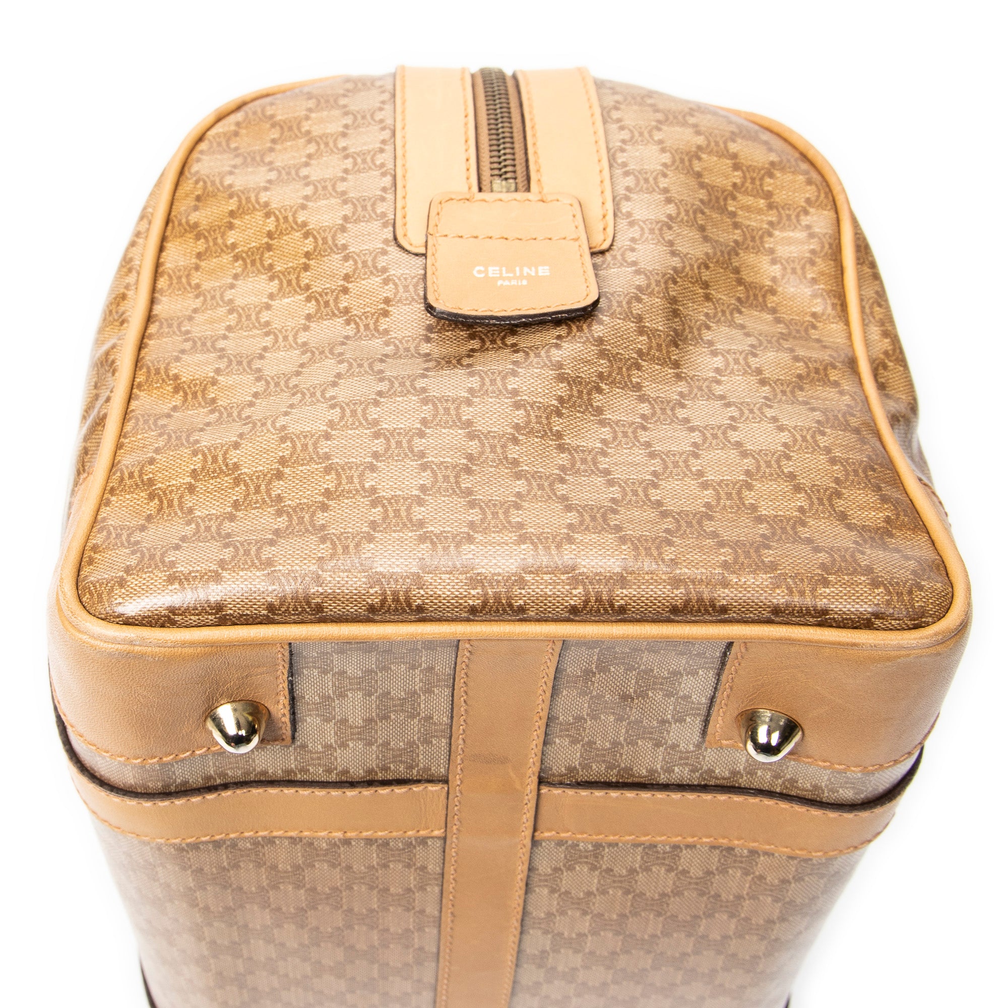 Handbag Vintage Small Boston Beige Macadam Coated Canvas