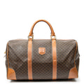 Travel Bag Vintage Medium Travel Boston Brown Macadam Coated Canvas