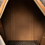 Travel Bag Vintage Medium Travel Boston Brown Macadam Coated Canvas
