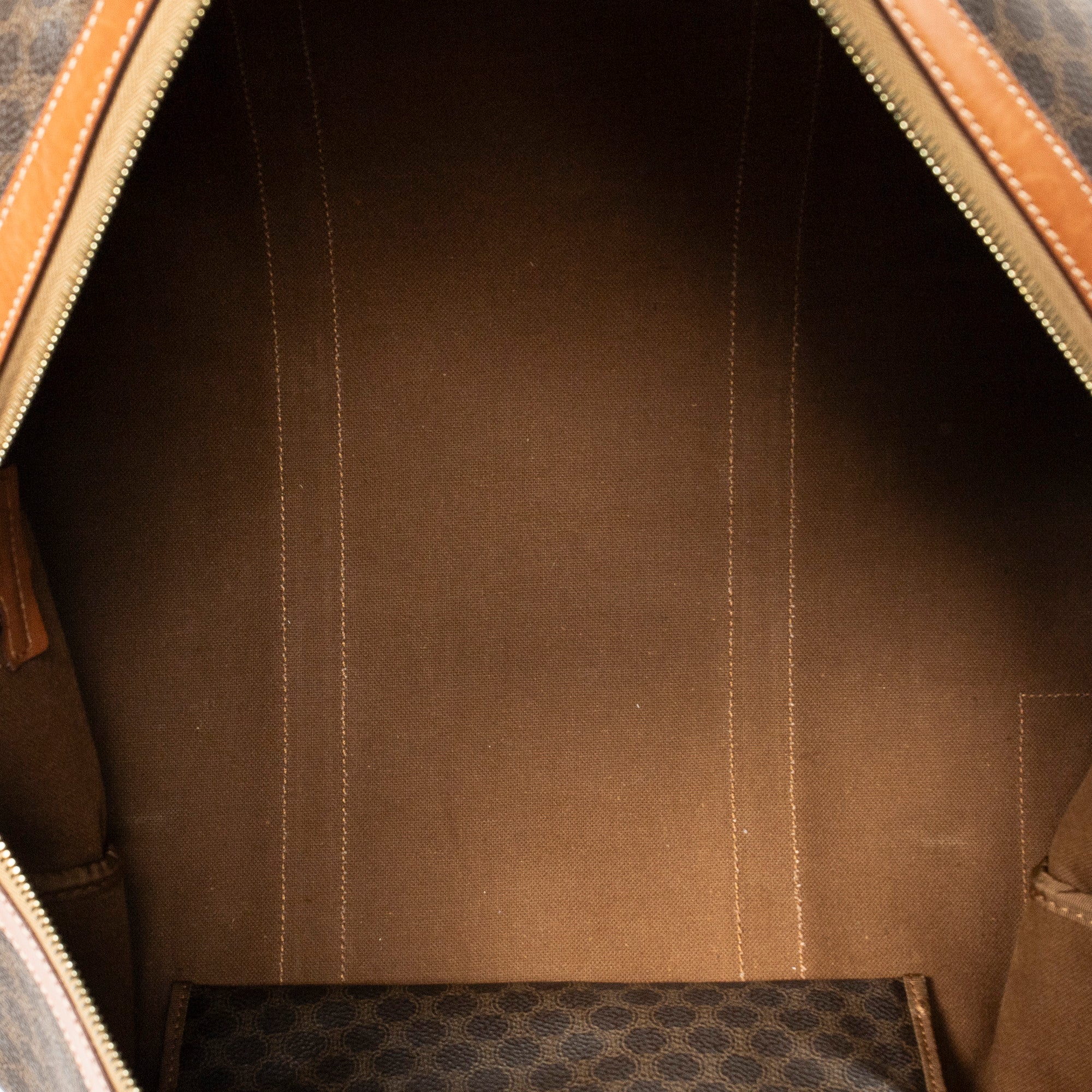 Travel Bag Vintage Medium Travel Boston Brown Macadam Coated Canvas
