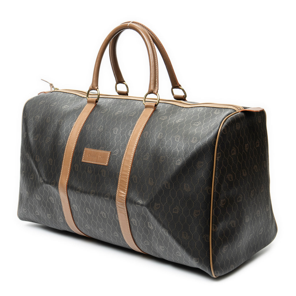 Dior - Grand sac de voyage Boston vintage - Gris/Marron