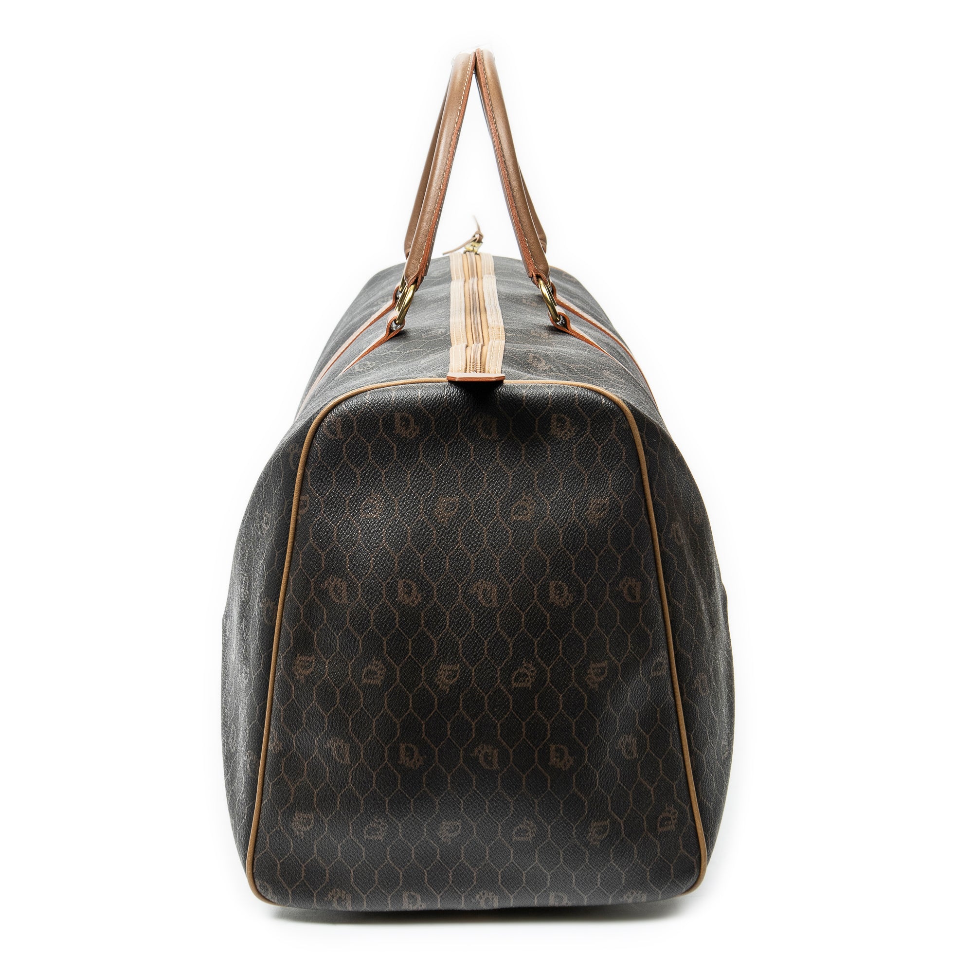 Dior - Grand sac de voyage Boston vintage - Gris/Marron