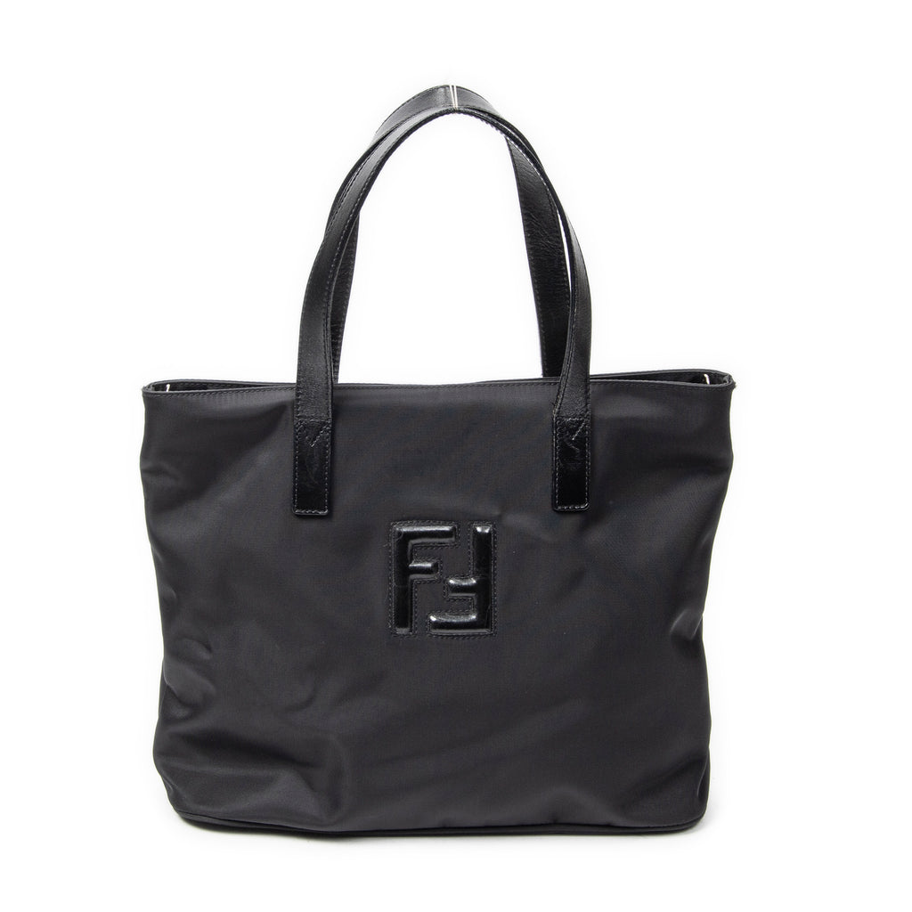 Shoulder Bag Vintage FF Frame Tote Black Nylon Canvas
