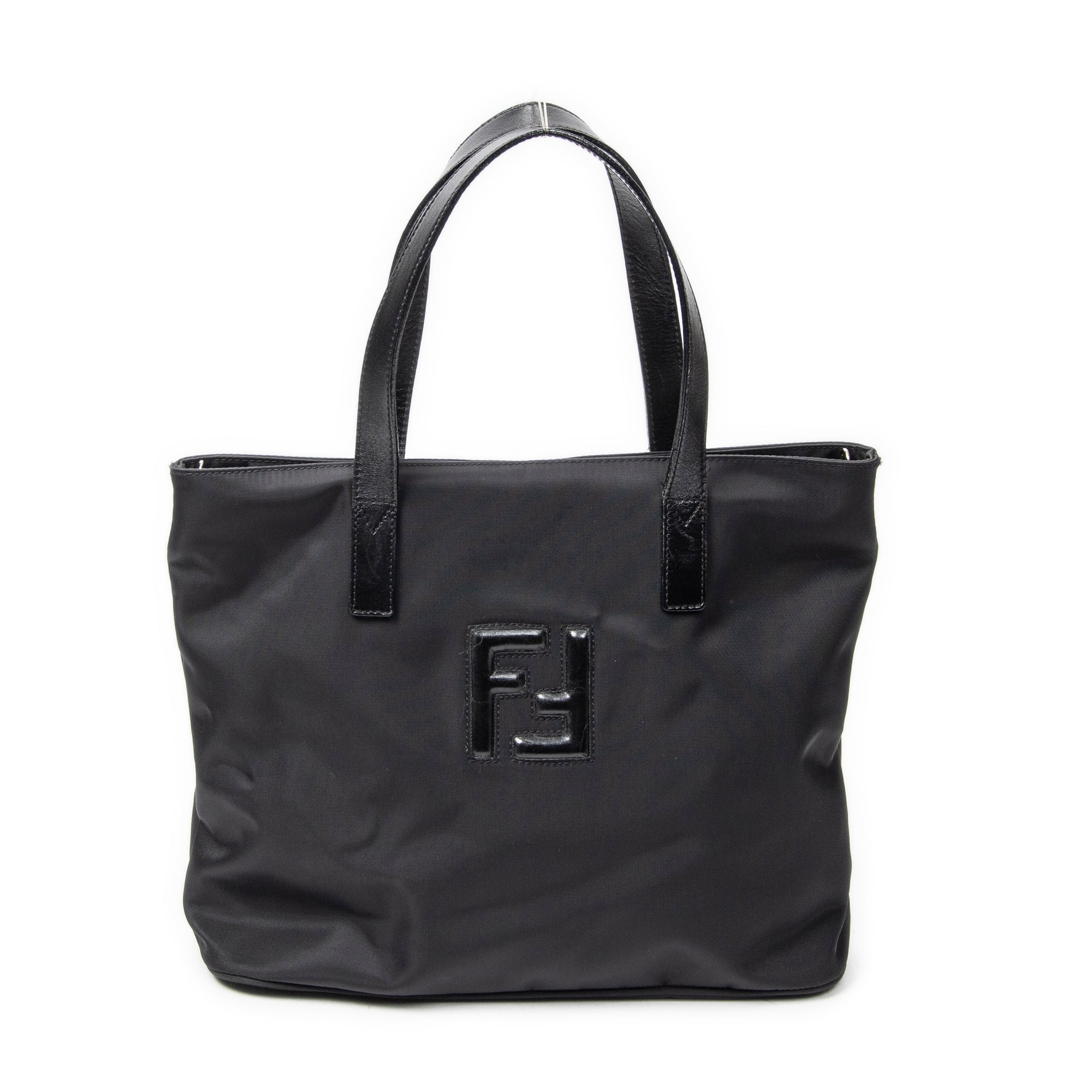 Shoulder Bag Vintage FF Frame Tote Black Nylon Canvas