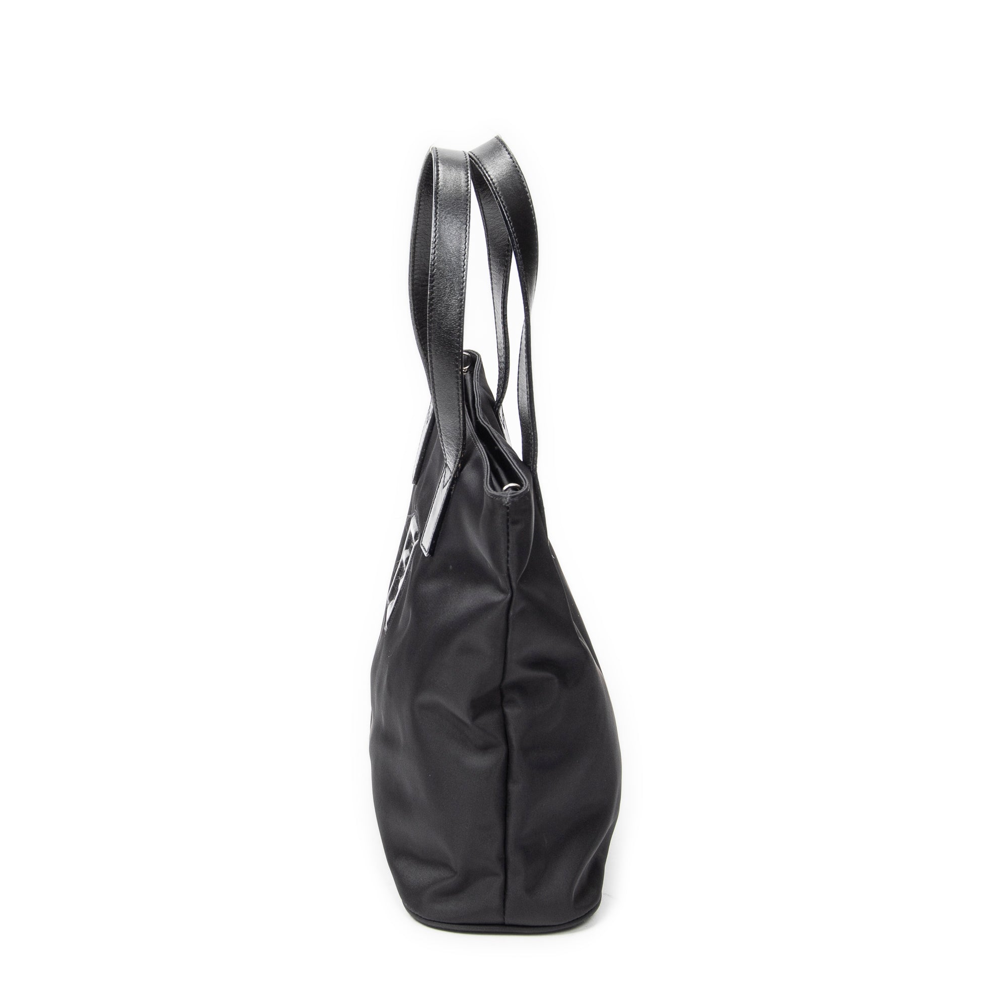 Shoulder Bag Vintage FF Frame Tote Black Nylon Canvas