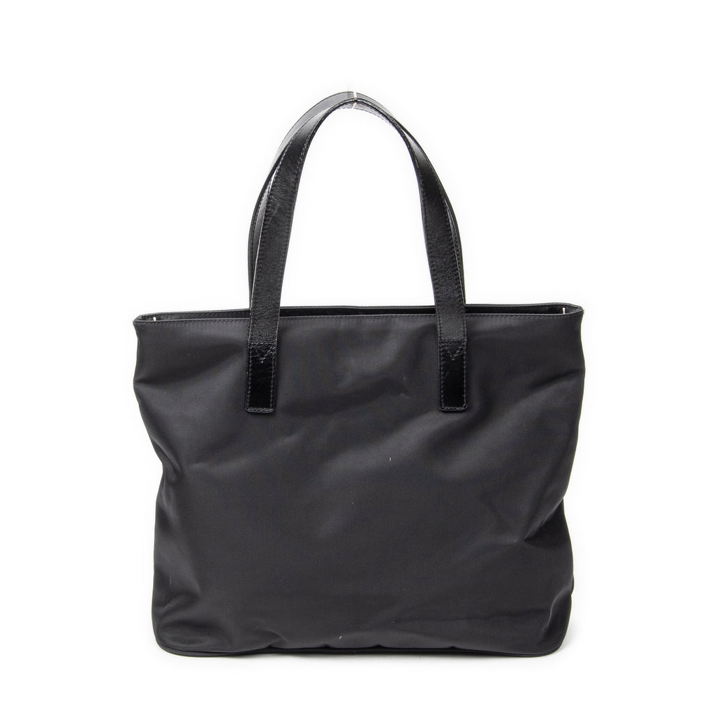 Shoulder Bag Vintage FF Frame Tote Black Nylon Canvas