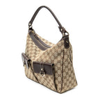 Shoulder Bag Medium Abbey Pocket Hobo Brown Monogrammed Canvas