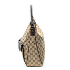 Shoulder Bag Medium Abbey Pocket Hobo Brown Monogrammed Canvas
