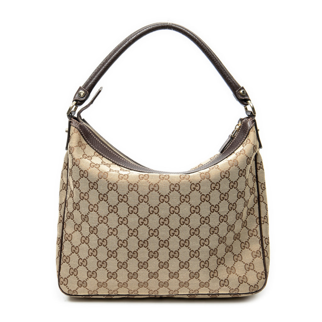 Shoulder Bag Medium Abbey Pocket Hobo Brown Monogrammed Canvas