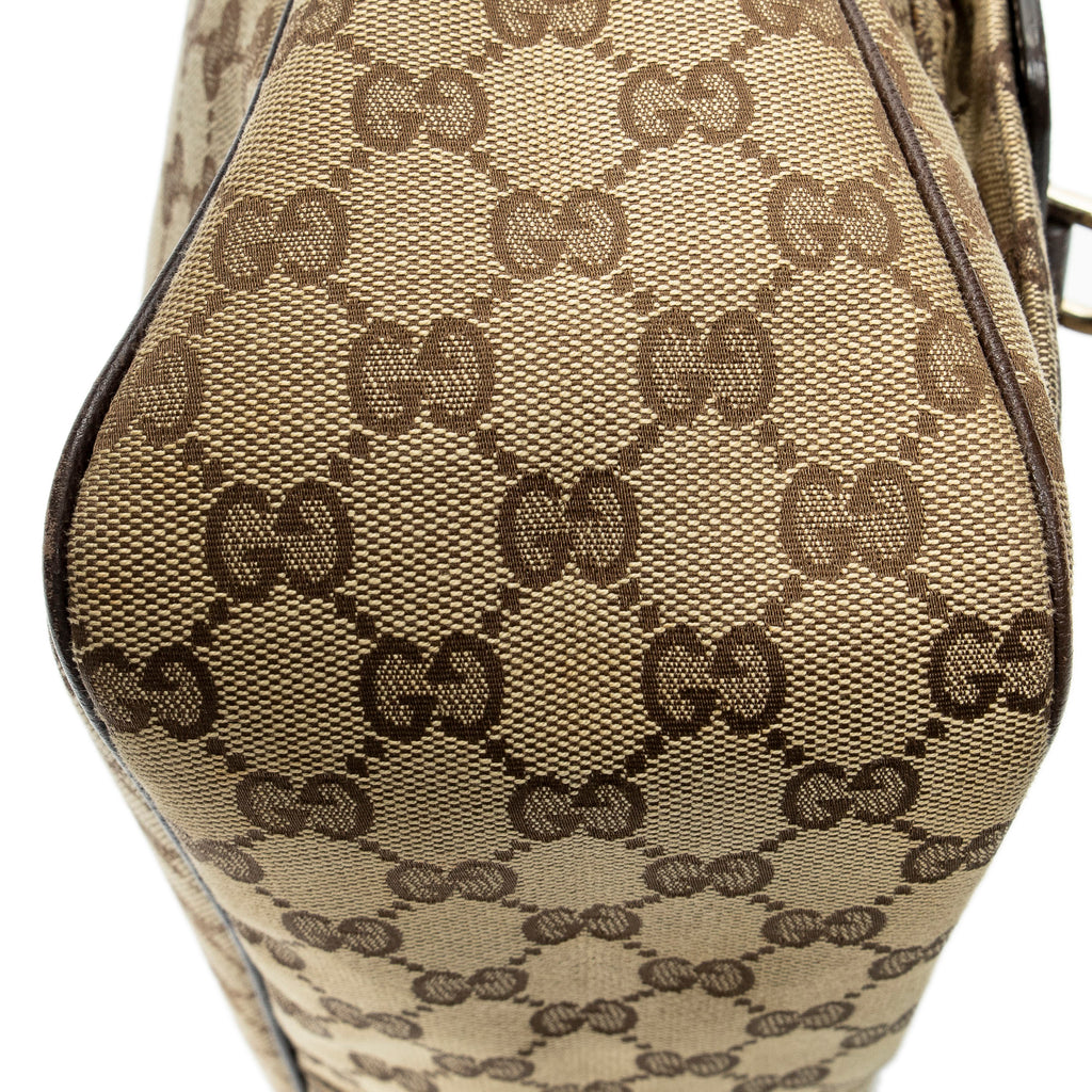 Shoulder Bag Medium Abbey Pocket Hobo Brown Monogrammed Canvas